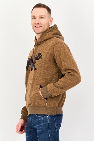 Horizon by Bass Creek Outfitters Men Graphic Long Sleeve Hoodie, Brown