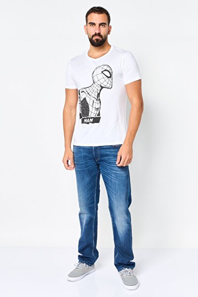 DIFUZED x Marvel Men Crew Neck Short Sleeve Spider Man T-Shirt, White