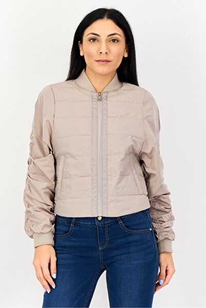 Andrew Marc Women Quilted Jacket, Taupe