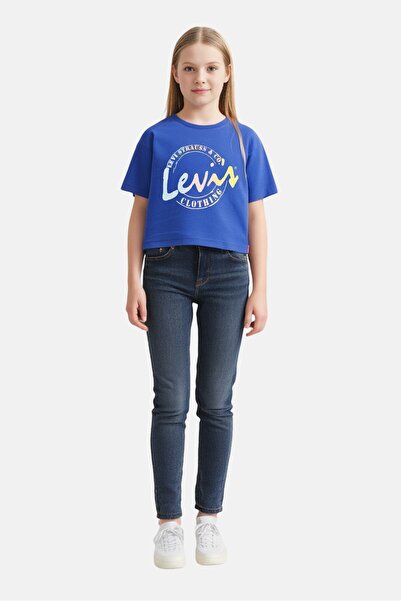 Levi's Kids Girl Short Sleeve Brand Logo T-Shirt, Blue