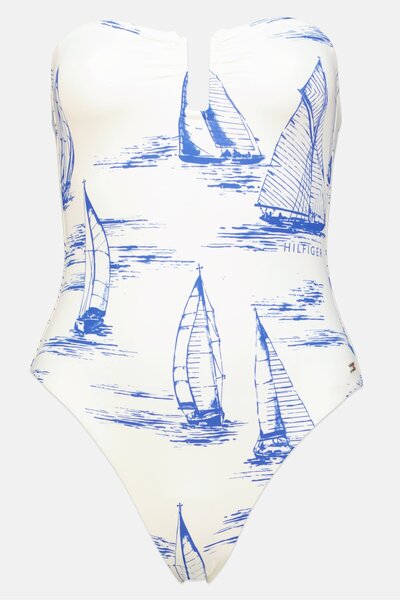 Tommy Hilfiger Women Allover Print Non Padded One Piece, Multicolor