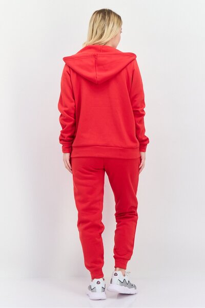 Buzz Women 2 Pieces Solid Sweatshirt And Sweatpants Set, Red