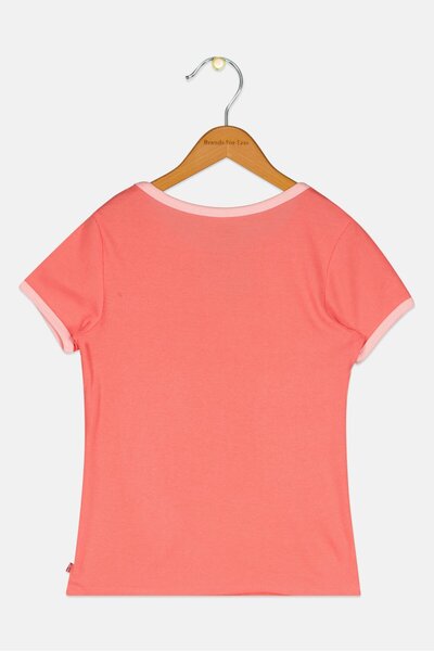 Levi's Kids Girl Brand Logo Short Sleeve T-Shirt, Pink