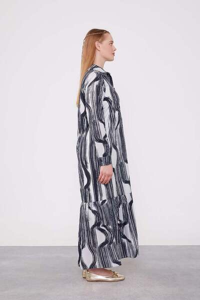 Levidor Μαύρη φούστα με βολάν, βαμβακερό φόρεμα χωρίς επένδυση