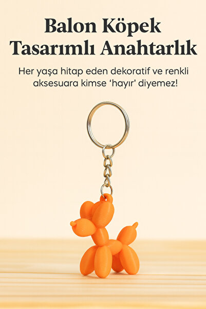 END Design سلسلة مفاتيح بتصميم كلب بالون |   إكسسوار ملون وممتع يناسب جميع الأعمار