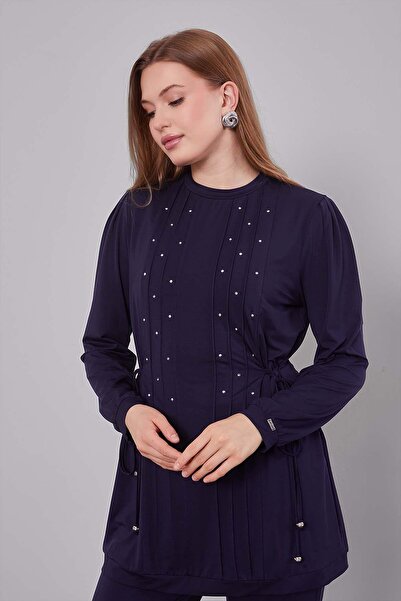 Levidor Navy blue sports set with side tie-up straps