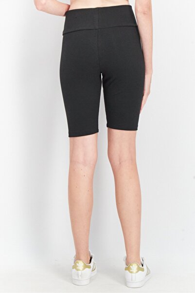 adidas Women Tight Fit Mid Rise Ribbed Training Shorts, Black