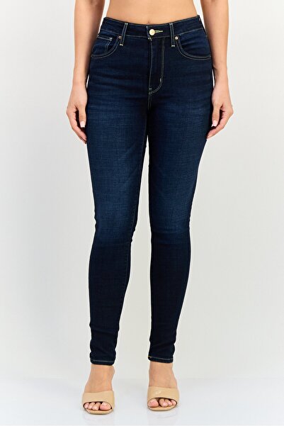 Levi's بنطلون جينز نسائي ضيق قابل للتمدد، أزرق