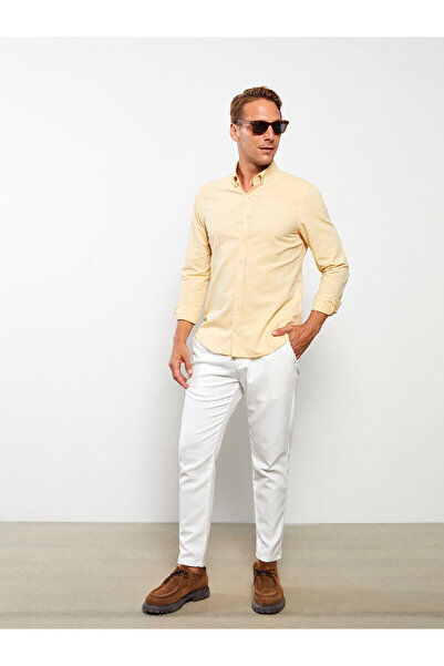LC Waikiki Yellow Slim Fit Long Sleeve Oxford Men's Shirt