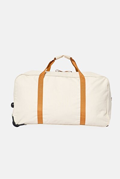 LUCKY BRAND Brand Logo Wheeled Duffle Bag, Pale Khaki