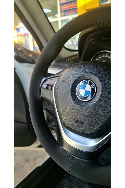 gürler oto kılıf ve aksesuar Bmw ile Uyumlu Dikmeli Direksiyon Kılıfı Alkantara Siyah