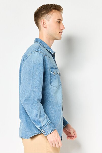 Levi's Men Relaxed Fit Washed Long Sleeve Denim Shirts, Blue