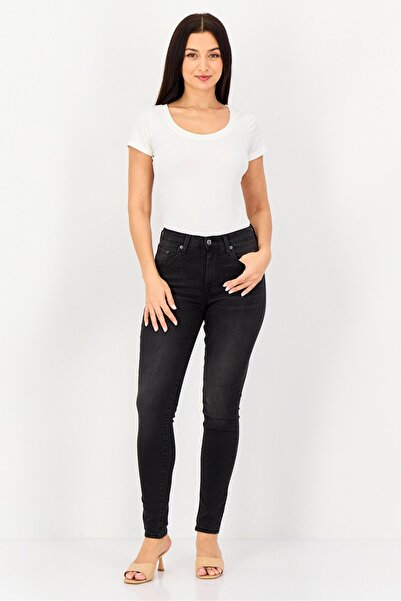 Levi's Women Skinny Fit High Rise Stretchable Jean, Washed Black