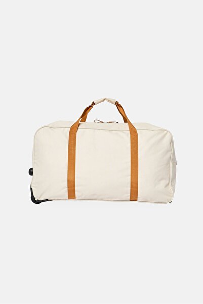 LUCKY BRAND Brand Logo Wheeled Duffle Bag, Pale Khaki