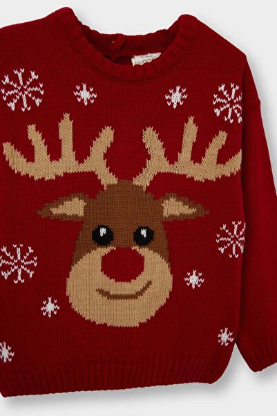 DeFacto Πλεκτό πουλόβερ με θέμα την Πρωτοχρονιά για αγοράκι C8877A524WN