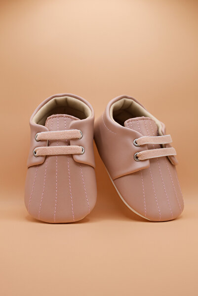 BEBLUXBABY Kız Bebek Nakışlı/Lastikli Ayakkabı