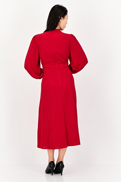 Maggy London Women Solid Midi Dress, Red