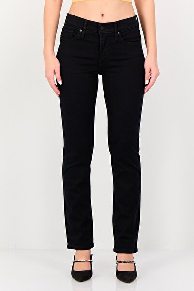 Levi's Women Regular Fit Plain Stretchable 314 Shaping Straight Jeans, Black