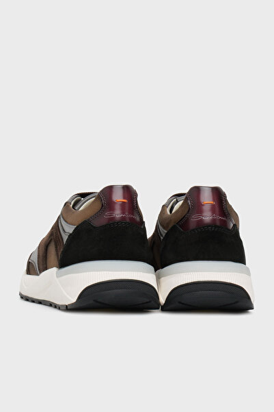 Santoni Suede Leather Logo Sneaker Shoes Men's Shoes Mbim22112Bingfuim50