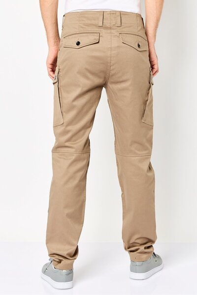 G-STAR RAW Men Regular Fit Solid Stretchable Cargo Pants, Tan