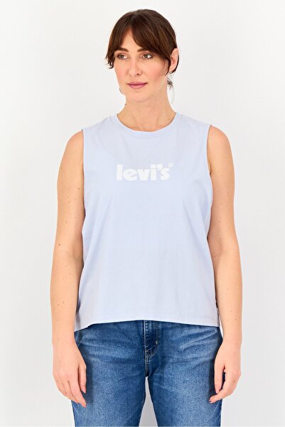 Levi's Women Crew Neck Brand Logo Sleeveless Tank Top, Lavender