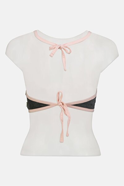 Vans Women Textured Tie Closure Swimwear Top, Heather Grey