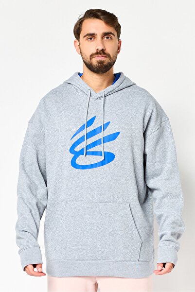 Under Armour x Curry Men Loose Fit Long Sleeve Outdoor Hoodie, Heather Grey