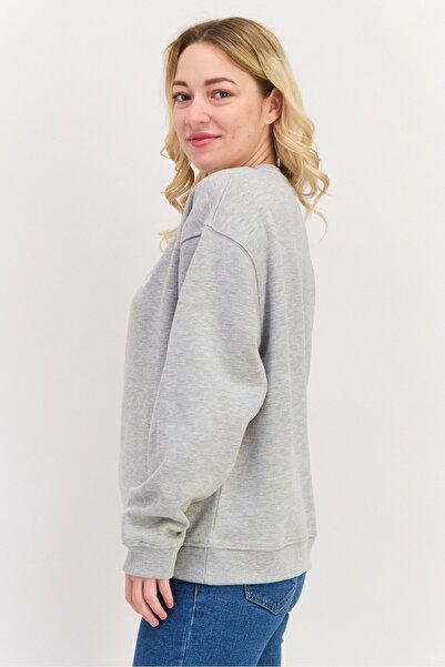 Pepe Jeans Women Crew Neck Brand Logo Sweatshirt, Grey