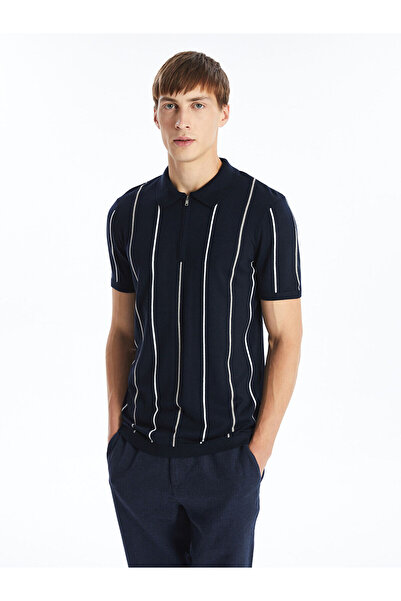 LC Waikiki Pulover pentru bărbați, cu mânecă scurtă, cu gât polo, în dungi