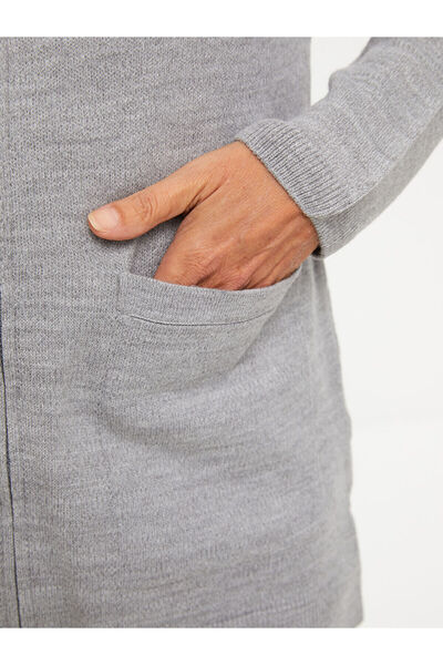 LC Waikiki High Collar Plain Long Sleeve Women's Knitwear Cardigan