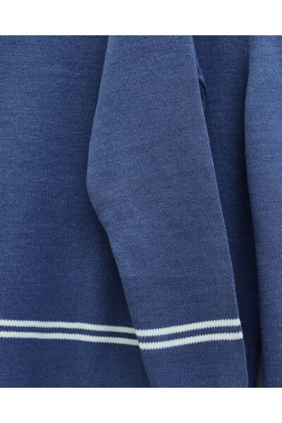 Modamorfo Skirt and Sleeve Striped Knitwear Set - Indigo