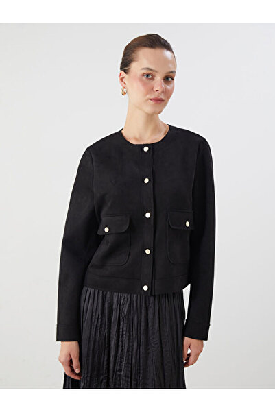 LC Waikiki Rmz Gi̇yi̇m Farkiyla Zero Roba Collar Suede Look Women's Jacket