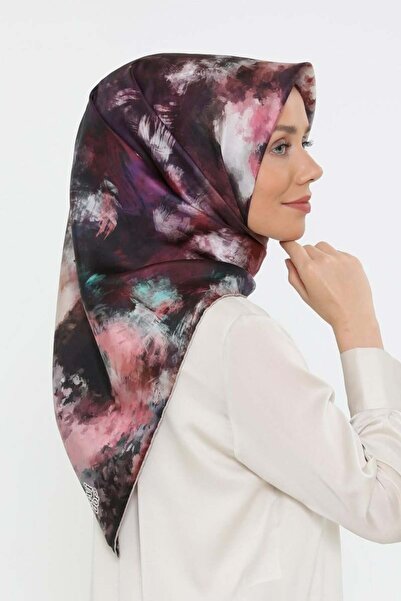 Levidor وشاح حريري نقي من قماش التويل بلون البرقوق