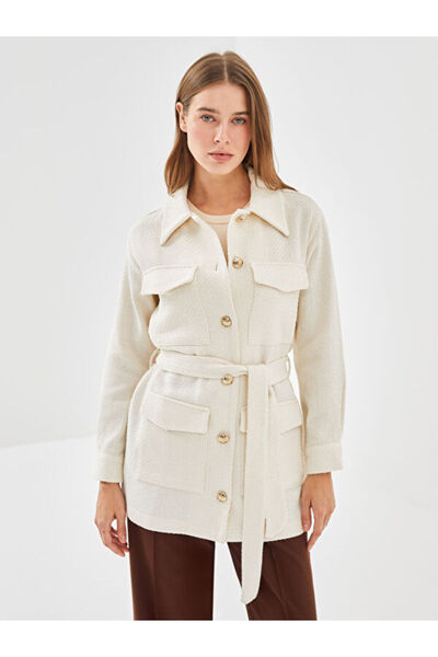 LC Waikiki Textured Women's Tweed Shirt Jacket