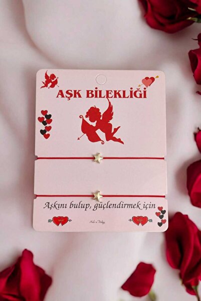 henahera accessory Yıldız Inanış Çift Bileklik / Kırmızı Ip Bileklik / Şans B...