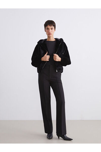 LC Waikiki Hooded Women's Fur Coat