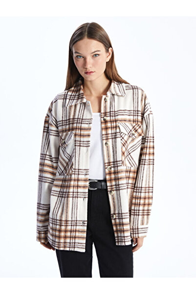 LC Waikiki Plaid Oversize Women's Shirt Jacket