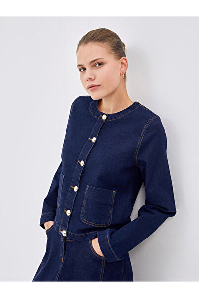 LC Waikiki Jachetă de blugi pentru femei cu gât crew