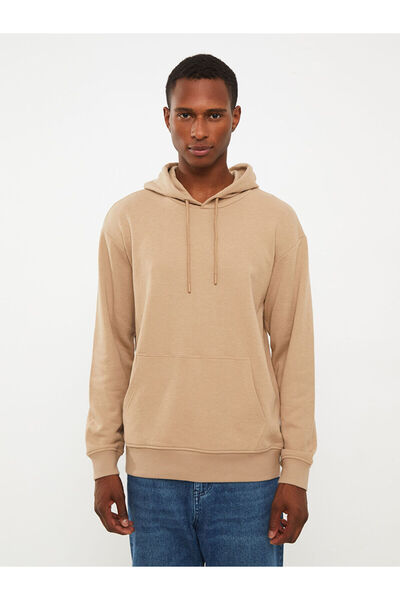 LC Waikiki Beige Long Sleeve Basic Men's Hoodie