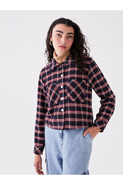 LC Waikiki Шарено изрязано дамско яке с дълъг ръкав