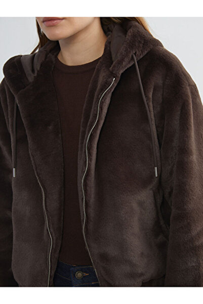 LC Waikiki Hooded Women's Fur Coat