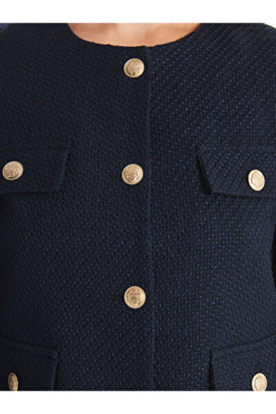 LC Waikiki Дамско сако от туид с кръгло деколте