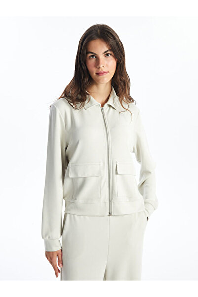 LC Waikiki Polo Neck Plain Long Sleeve Women's Jacket