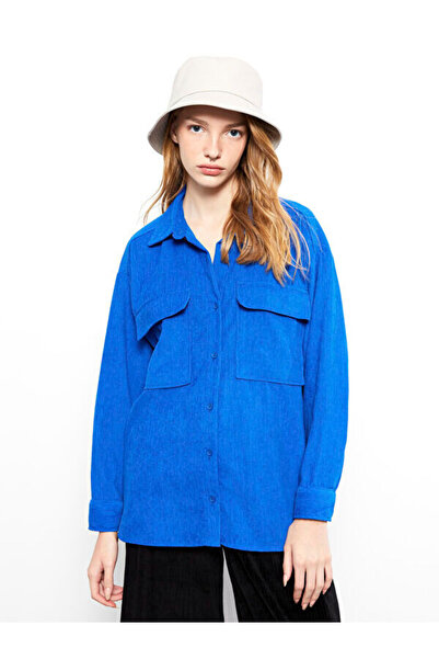 LC Waikiki Jachetă de cămașă supradimensionată din catifea cu mânecă lungă simplă