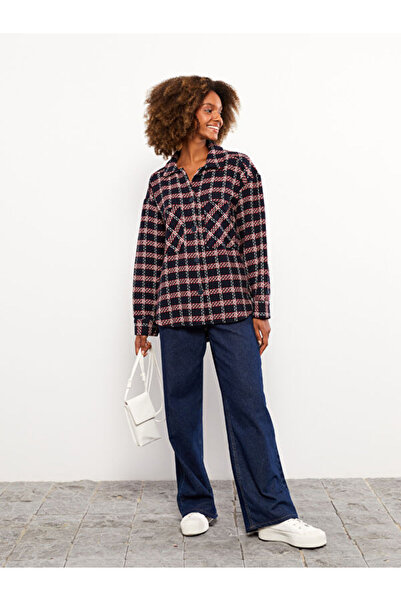 LC Waikiki Дамско карирано яке с дълъг ръкав