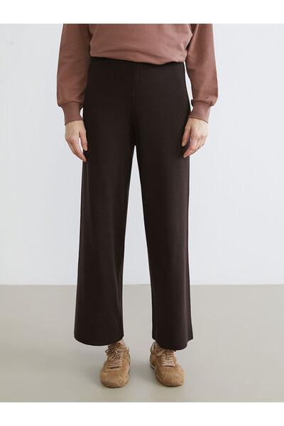 LC Waikiki Wide Leg Women's Knitwear Trousers with Elastic Waist