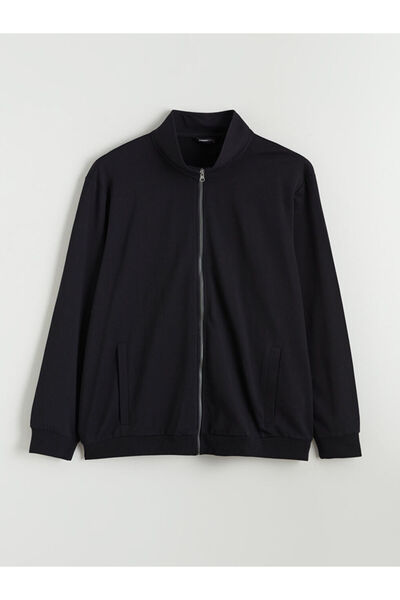 LC Waikiki Mg trenden black Mock Neck men's zippered sweatshirt