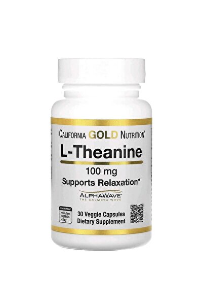 California Gold Nutrition L-Theanine AlphaWave for Focus and Relaxation, L-Theanine, contains AlphaWave, 100 mg, 30 capsules