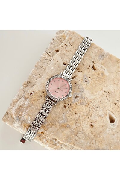 Vesce Atelier Petite Silver Watch Pink