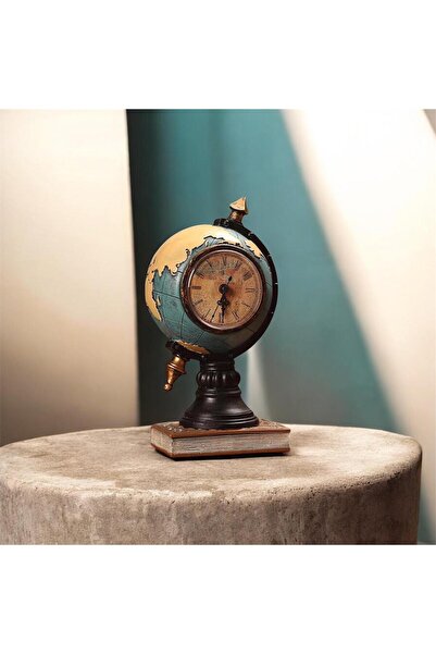 Sarego Retro Dünya Küresi Masa Saati – Dekoratif Vintage Tasarım, Sessiz Şık ...